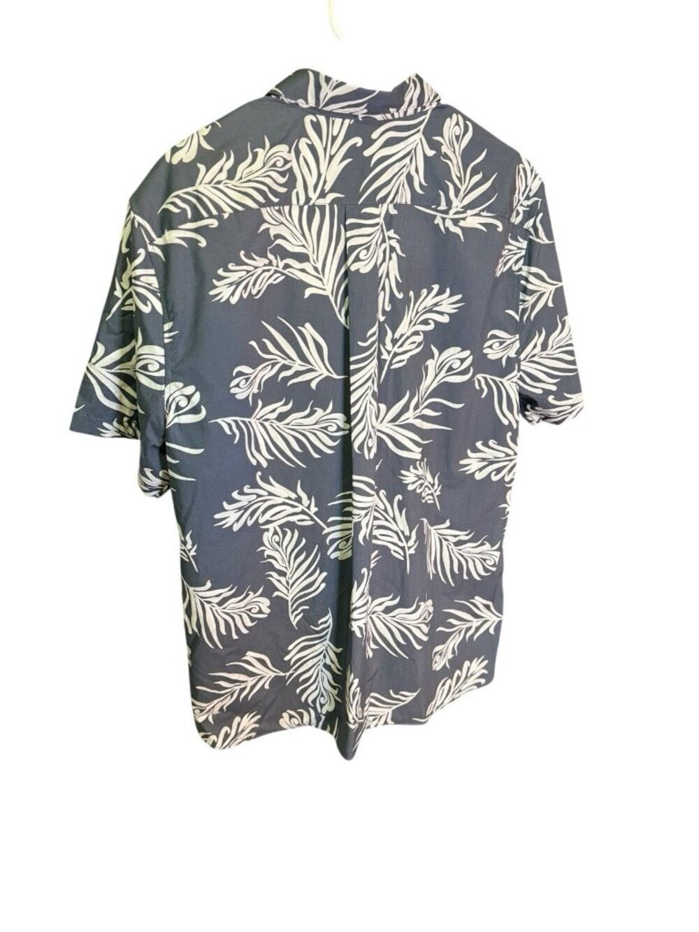 Vince Mens Classic Fit Leaf Print Navy Short Sleeve Button Up Shirt Size XL NWT - Picture 4 of 9